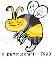 Cartoon Of A Flying Bee 18 Royalty Free Vector Clipart