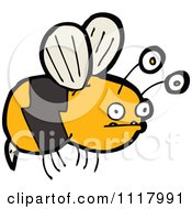 Cartoon Of A Flying Bee 19 Royalty Free Vector Clipart