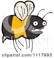 Cartoon Of A Flying Bee 21 Royalty Free Vector Clipart