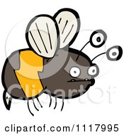 Cartoon Of A Flying Bee 23 Royalty Free Vector Clipart