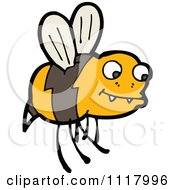 Cartoon Of A Flying Bee 24 Royalty Free Vector Clipart