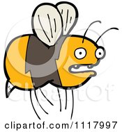 Cartoon Of A Flying Bee 25 Royalty Free Vector Clipart