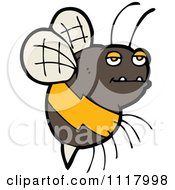 Cartoon Of A Flying Bee 26 Royalty Free Vector Clipart
