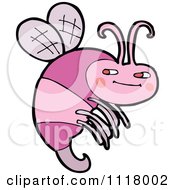 Cartoon Of A Pink Flying Bee 1 Royalty Free Vector Clipart