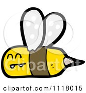 Cartoon Of A Flying Bee 1 Royalty Free Vector Clipart