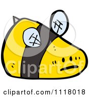 Cartoon Of A Flying Bee 38 Royalty Free Vector Clipart by lineartestpilot