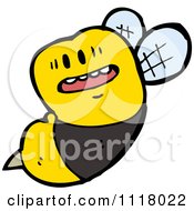 Cartoon Of A Flying Bee 42 Royalty Free Vector Clipart by lineartestpilot