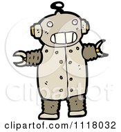 Vector Cartoon Of A Futuristic Robot 1 Royalty Free Clipart Graphic