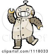 Vector Cartoon Of A Futuristic Robot 2 Royalty Free Clipart Graphic