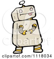 Vector Cartoon Of A Futuristic Robot 3 Royalty Free Clipart Graphic