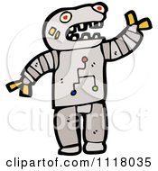 Vector Cartoon Of A Futuristic Robot 6 Royalty Free Clipart Graphic