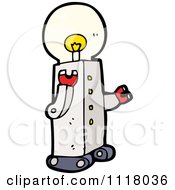 Vector Cartoon Of A Light Bulb Head Robot 1 Royalty Free Clipart Graphic