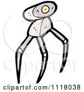 Vector Cartoon Of A Robot With Long Legs 1 Royalty Free Clipart Graphic
