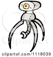 Vector Cartoon Of A Robot With Long Legs 2 Royalty Free Clipart Graphic