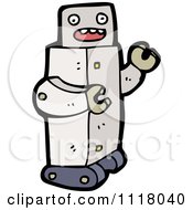 Vector Cartoon Of A Futuristic Robot 7 Royalty Free Clipart Graphic