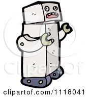 Vector Cartoon Of A Futuristic Robot 8 Royalty Free Clipart Graphic