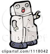 Vector Cartoon Of A Futuristic Robot 9 Royalty Free Clipart Graphic