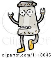 Vector Cartoon Of A Futuristic Robot 11 Royalty Free Clipart Graphic