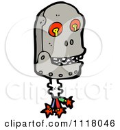 Vector Cartoon Of A Robot Head 3 Royalty Free Clipart Graphic by lineartestpilot