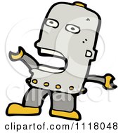 Vector Cartoon Of A Futuristic Robot 13 Royalty Free Clipart Graphic