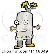 Vector Cartoon Of A Futuristic Robot 14 Royalty Free Clipart Graphic