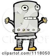 Vector Cartoon Of A Futuristic Robot 15 Royalty Free Clipart Graphic
