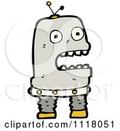 Vector Cartoon Of A Futuristic Robot 16 Royalty Free Clipart Graphic