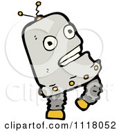 Vector Cartoon Of A Futuristic Robot 17 Royalty Free Clipart Graphic