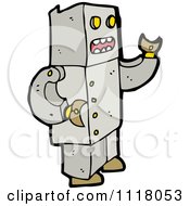 Vector Cartoon Of A Futuristic Robot 18 Royalty Free Clipart Graphic