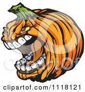Cartoon Of A Screaming Halloween Pumpkin Mascot Royalty Free Vector Clipart by Chromaco