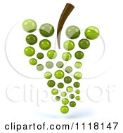 Clipart Of A 3d Bunch Of Green Grapes Royalty Free CGI Illustration