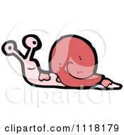 Cartoon Red Snail Royalty Free Vector Clipart