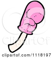 Vector Cartoon Of A Pink Boxing Glove Punching 1 Royalty Free Clipart Graphic