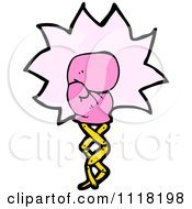 Vector Cartoon Of A Pink Boxing Glove Punching 2 Royalty Free Clipart Graphic
