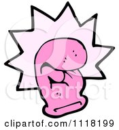 Vector Cartoon Of A Pink Boxing Glove Punching 3 Royalty Free Clipart Graphic by lineartestpilot