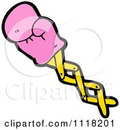 Vector Cartoon Of A Pink Boxing Glove Punching 5 Royalty Free Clipart Graphic by lineartestpilot