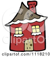 Poster, Art Print Of Red Winter Home With Snow