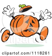 Poster, Art Print Of Scared Halloween Jackolantern Running