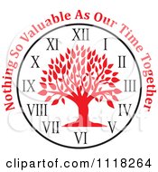 Poster, Art Print Of Red Family Tree Clock With Nothing So Valuable As Our Time Together Text