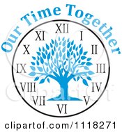 Blue Family Reunion Tree Clock With Our Time Together Text