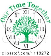 Green Family Reunion Tree Clock With Our Time Together Text