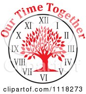 Poster, Art Print Of Red Family Reunion Tree Clock With Our Time Together Text