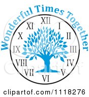 Blue Family Reunion Tree Clock With Wonderful Times Together Text