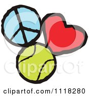 Poster, Art Print Of Peace Love Tennis Graphics