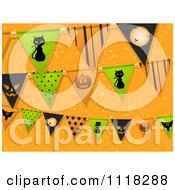 Poster, Art Print Of Halloween Party Bunting Flag Decorations Over Orange