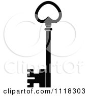 Clipart Of A Black And White Antique Skeleton Key 1 Royalty Free Vector Illustration
