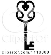 Clipart Of A Black And White Antique Skeleton Key 5 Royalty Free Vector Illustration by Vector Tradition SM