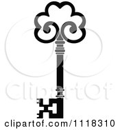 Clipart Of A Black And White Antique Skeleton Key 7 Royalty Free Vector Illustration by Vector Tradition SM