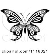 Clipart Of A Black And White Butterfly 10 Royalty Free Vector Illustration