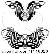 Clipart Of Black And White Tribal Motorcycle Handle Bars Royalty Free Vector Illustration by Vector Tradition SM